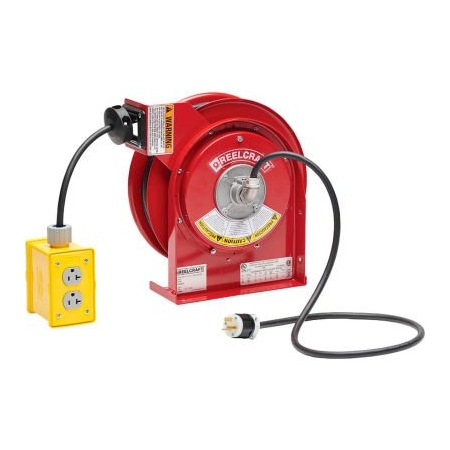 Reelcraft Cord Reel, 12 AWG, Red Reel Color, 45 ft Length L 4545 123 7Q